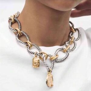 Sculpted Two-Tone Heritage Link Choker